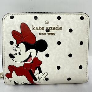 Disney x Kate Spade Minnie Mouse Small Slim Bifold Wallet NWT Polka Dot